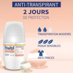 Etiaxil Anti transpirant Tolérance 48h roll-on