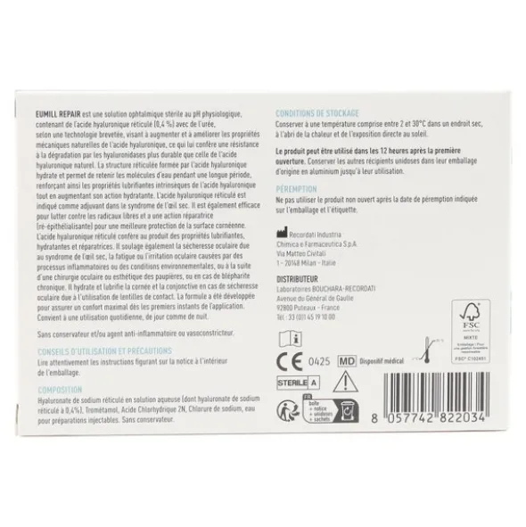 Eumill Repair Sécheresse oculaire unidose