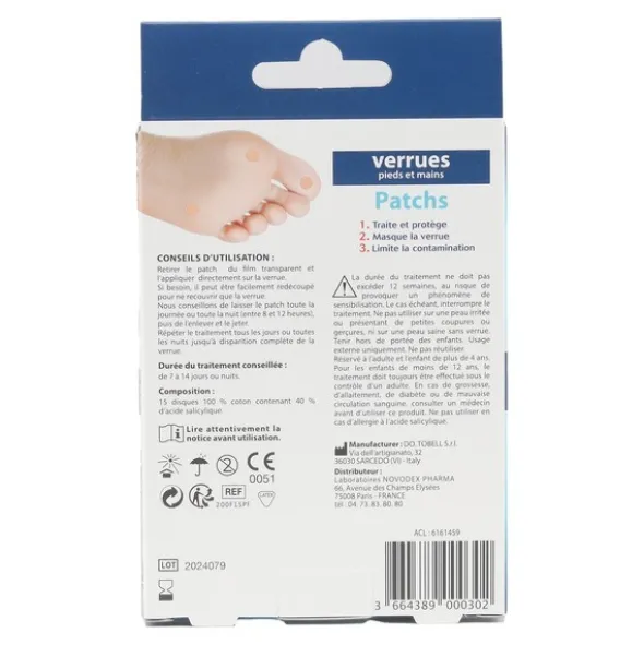 Expert 123 Patchs verrues pieds et mains