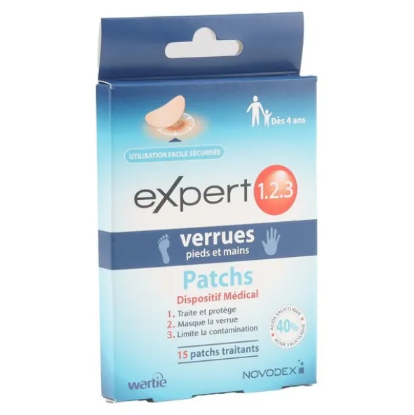 Expert 123 Patchs verrues pieds et mains