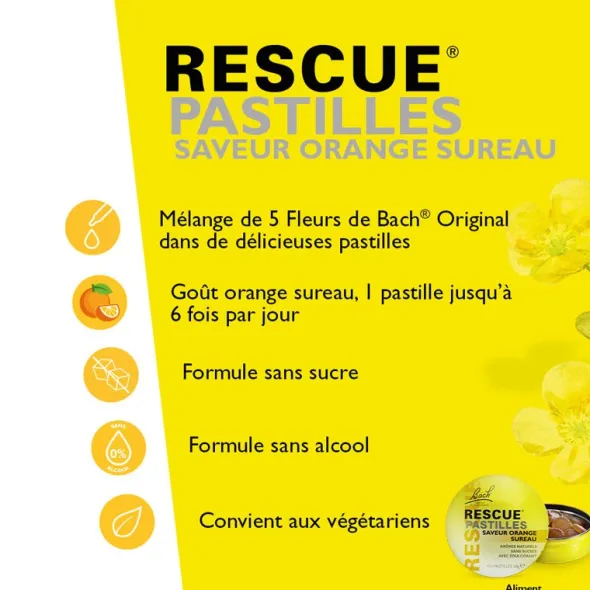 Fleurs de Bach Rescue orange sureau pastilles