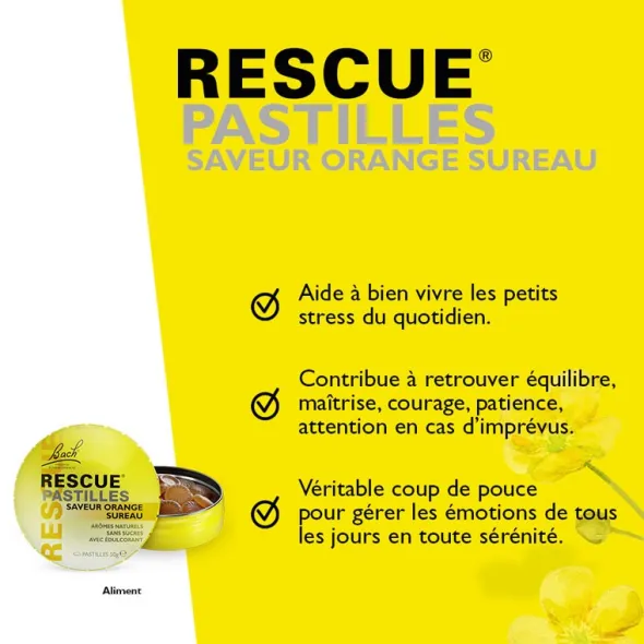 Fleurs de Bach Rescue orange sureau pastilles