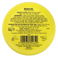 Fleurs de Bach Rescue pastilles Fruits rouges