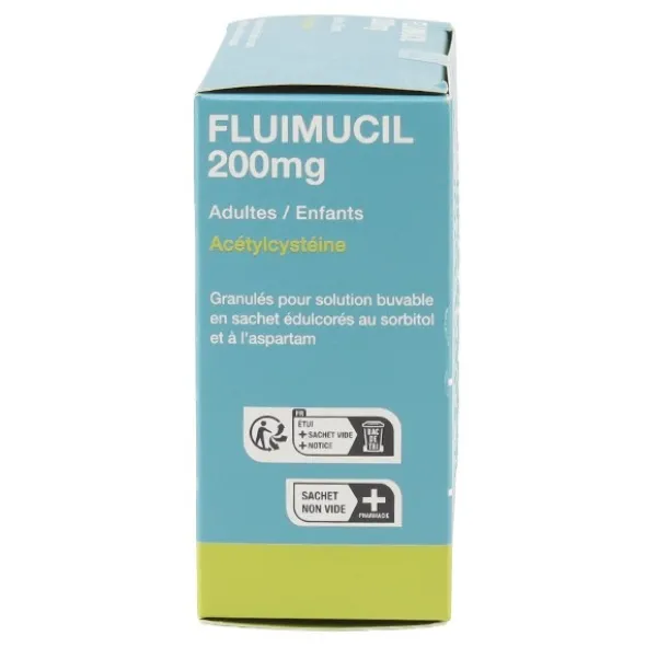 Fluimucil expectorant 200 mg sans sucre sachets