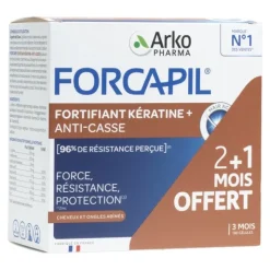 Forcapil Fortifiant kératine + Cheveux et ongles gélules