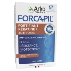 Forcapil Fortifiant kératine + Cheveux et ongles gélules