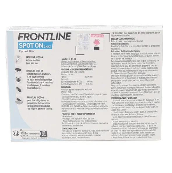 Frontline chat pipette anti puce