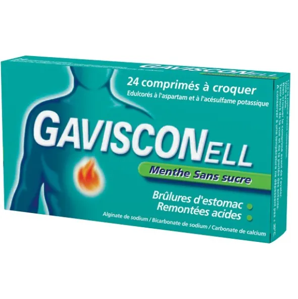 Gavisconell menthe sans sucre comprimé à croquer