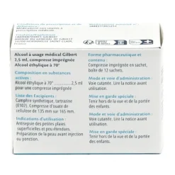 Gilbert compresse d'alcool