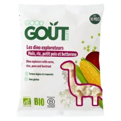 Good Goût Biscuits soufflés Maïs Riz Petits pois Betterave bio Dino