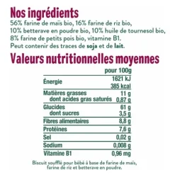 Good Goût Biscuits soufflés Maïs Riz Petits pois Betterave bio Dino