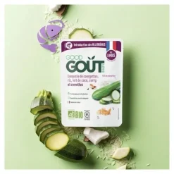 Good Goût Compotée de Courgettes Riz Lait de coco Curry Crevettes bio