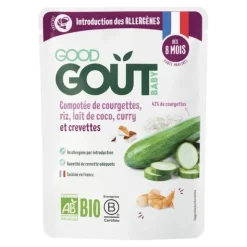Good Goût Compotée de Courgettes Riz Lait de coco Curry Crevettes bio