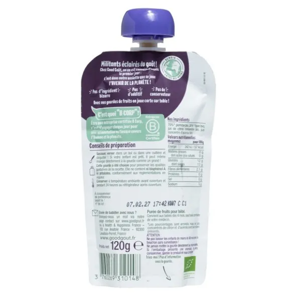 Good Goût compote pomme figue Bio