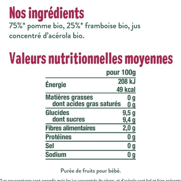 Good Goût Compote Pomme Framboise Bio