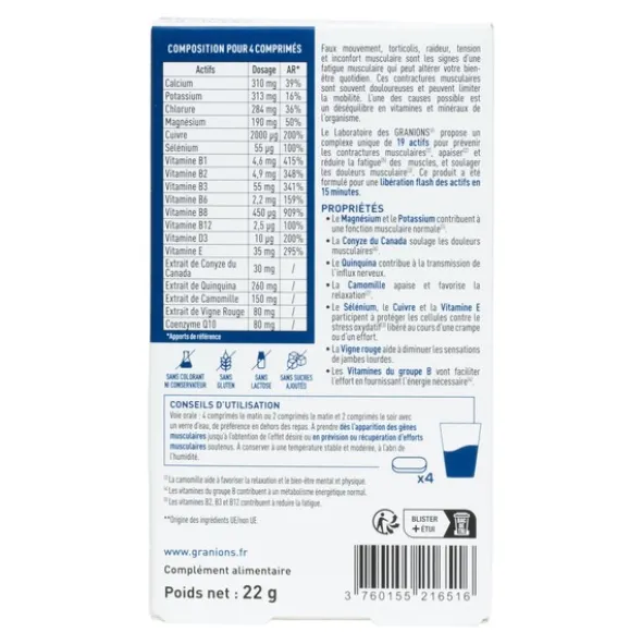 Granions Décontractant musculaire fort comprimés