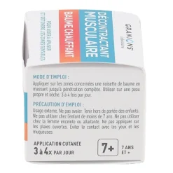 Granions décontractant musculaire baume chauffant