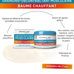 Granions décontractant musculaire baume chauffant
