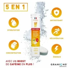 Granions Hydrop Boost Caféine Vitamines et Minéraux comprimés