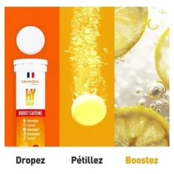 Granions Hydrop Boost Caféine Vitamines et Minéraux comprimés