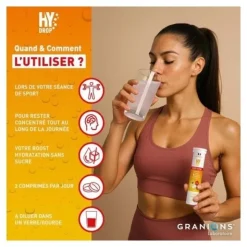 Granions Hydrop Boost Caféine Vitamines et Minéraux comprimés