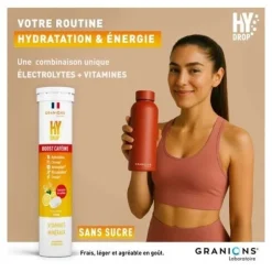 Granions Hydrop Boost Caféine Vitamines et Minéraux comprimés