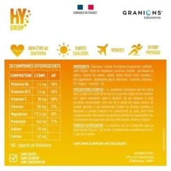 Granions Hydrop Boost Caféine Vitamines et Minéraux comprimés