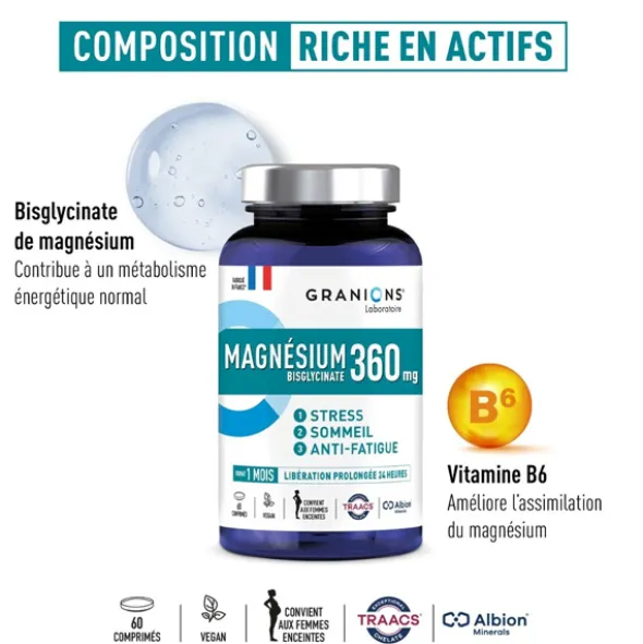 Granions Magnésium bisglycinate 360 mg comprimés