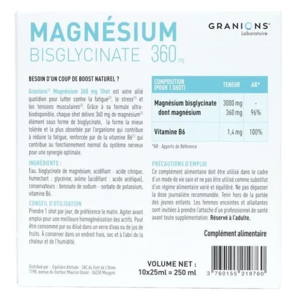 Granions Magnésium bisglycinate 360 mg unidoses
