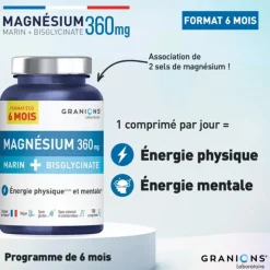 Granions Magnésium Marin + Bisglycinate 360 mg comprimés