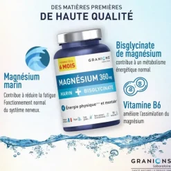 Granions Magnésium Marin + Bisglycinate 360 mg comprimés