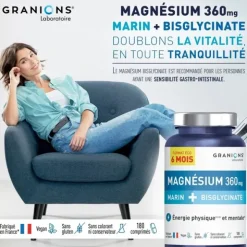 Granions Magnésium Marin + Bisglycinate 360 mg comprimés