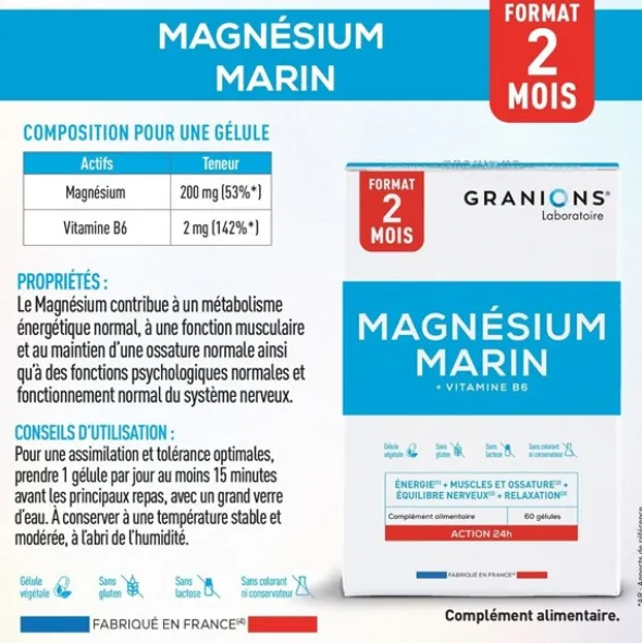 Granions Magnésium marin 200 mg gélules