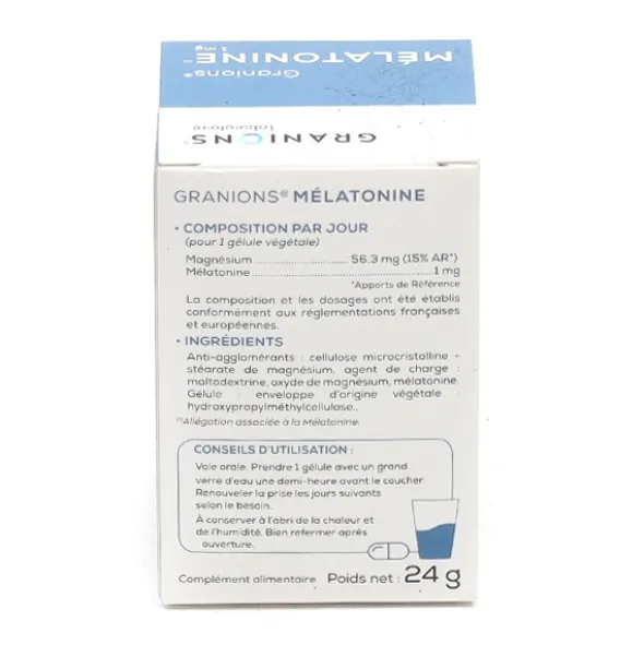 Granions mélatonine 1 mg gélules