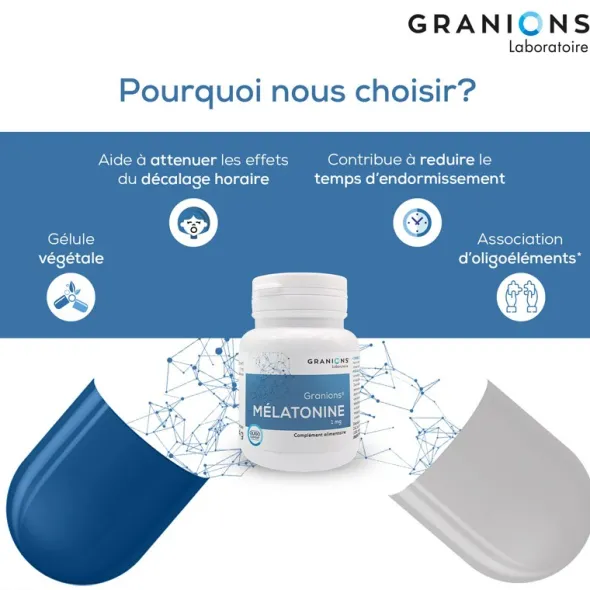Granions mélatonine 1 mg gélules