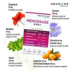 Granions Ménopause 6 en 1 comprimés