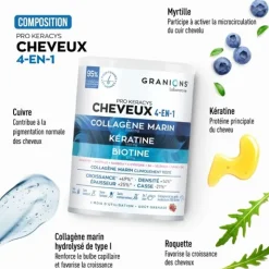 Granions Pro Keracys Collagène cheveux 4 en 1 poudre
