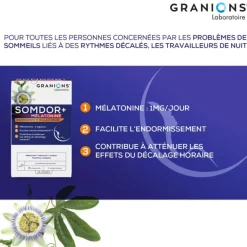 Granions Somdor+ Mélatonine 1 mg comprimés
