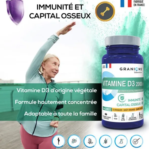 Granions Vitamine D3 2000 UI comprimés à croquer