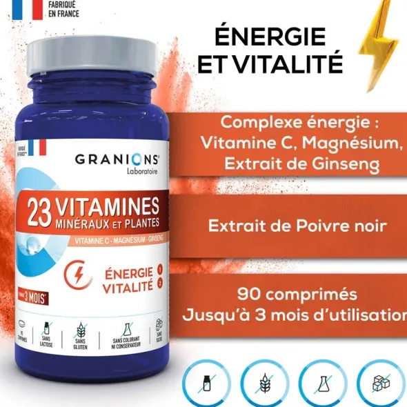 Granions 23 vitamines, minéraux et plantes comprimés