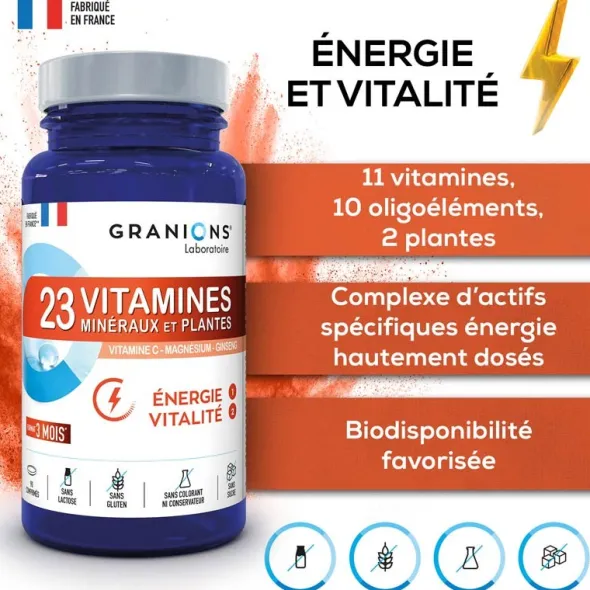 Granions 23 vitamines, minéraux et plantes comprimés