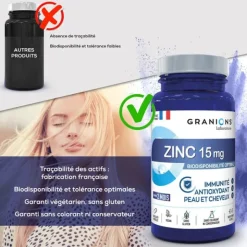 Granions Zinc 15 mg gélules végétales