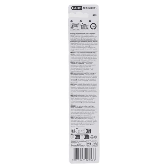 Gum Brosse à dents Technique plus Medium Compacte 493