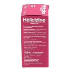 Helicidine sirop toux sèche sans sucre