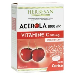 Herbesan Acérola 1000 mg Vitamine C comprimés effervescents