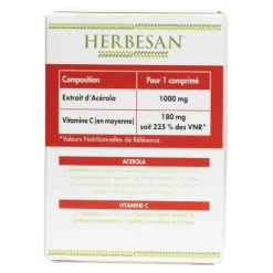 Herbesan Acérola 1000 mg Vitamine C comprimés effervescents
