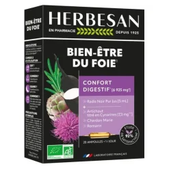 Herbesan Bien être du foie ampoules bio