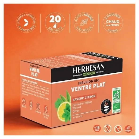 Herbesan sachet infusion bio ventre plat