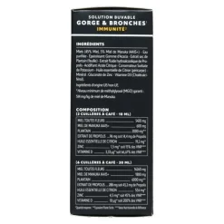 Herbesan sirop Gorge et bronches Miel de Manuka IAA 15+