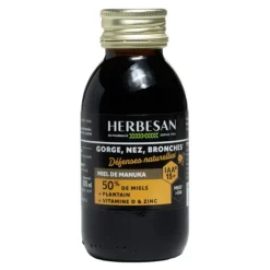Herbesan Sirop gorge nez bronches Miel de Manuka IAA 15+